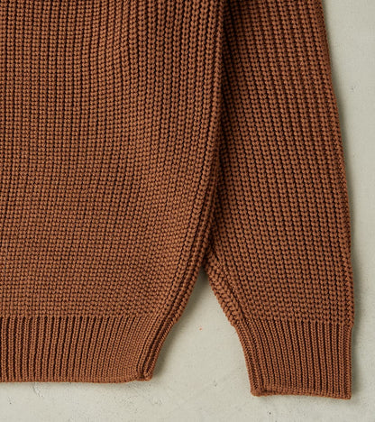 Signature Crew Neck Solid Wool Yarn Knit - Camel