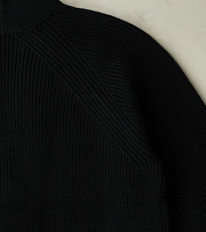 Signature 1-Button Cardigan Solid Wool Yarn Knit - Black