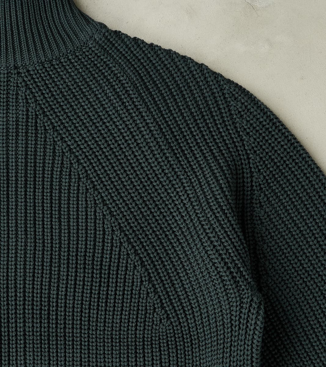 Signature Drivers Zip Solid Wool Yarn Knit - Forest