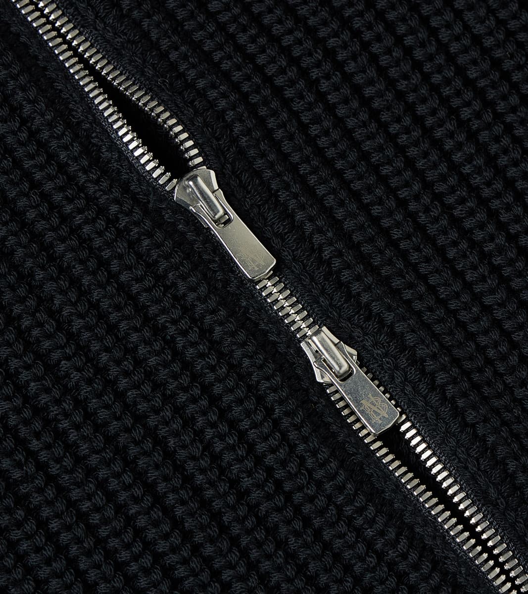 Signature Drivers Zip Solid Wool Yarn Knit - Navy