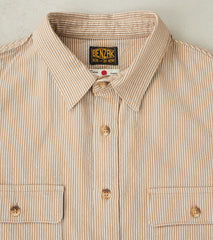 BWS-01 - Work Shirt - 6.5oz Brown Stripe Cord