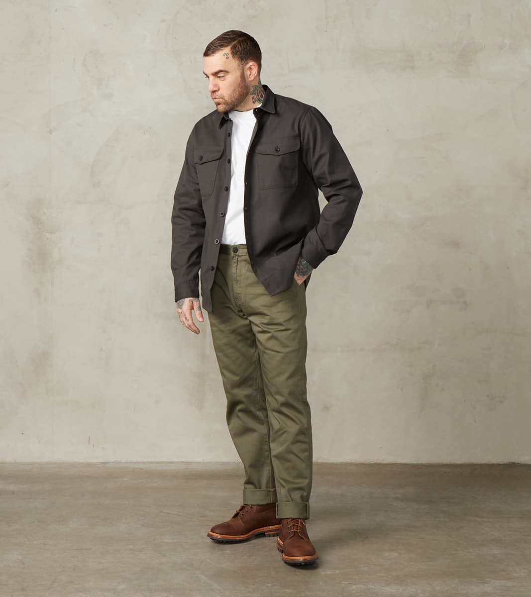 Benzak - BWS-04 - Scout Overshirt - 9oz Slate Selvedge Duck Canvas