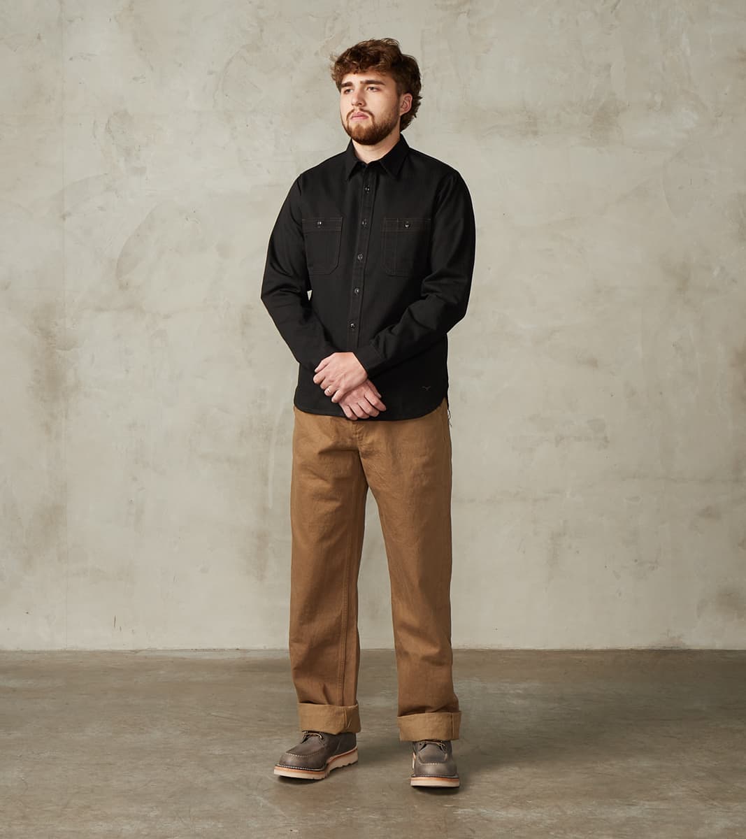 Benzak - BWS-02 - Utility Shirt - 8oz Black Herringbone Twill