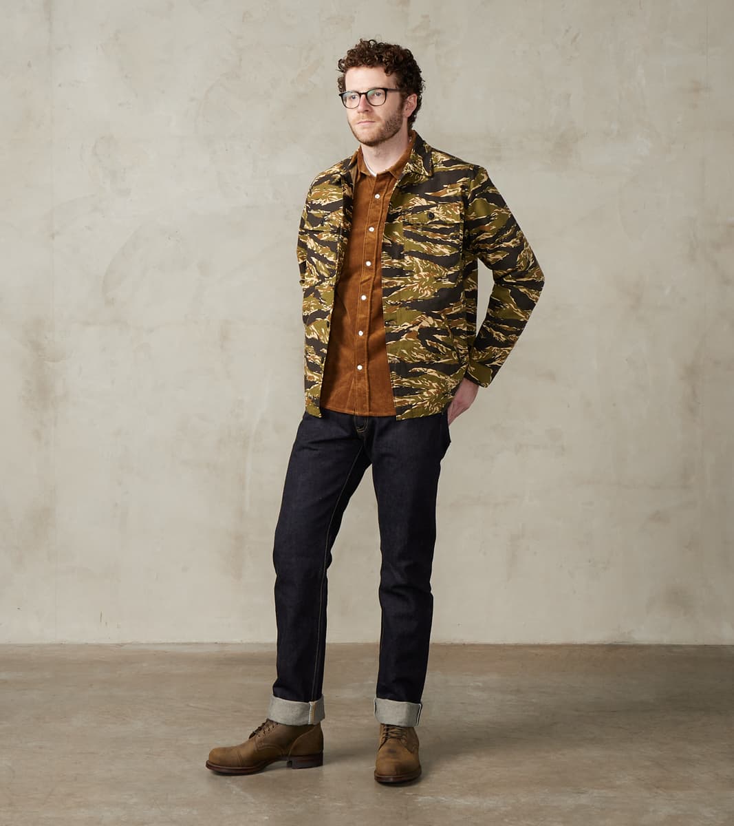 BWS-03 - Military Overshirt - 8oz Tiger Camo Ripstop