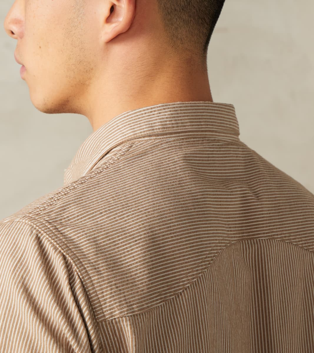 BWS-01 - Work Shirt - 6.5oz Brown Stripe Cord