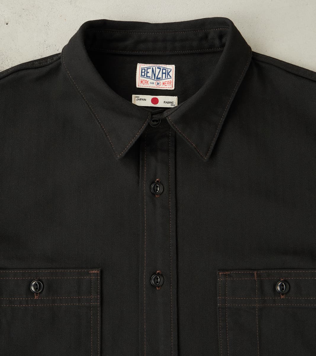 BWS-02 - Utility Shirt - 8oz Black Herringbone Twill