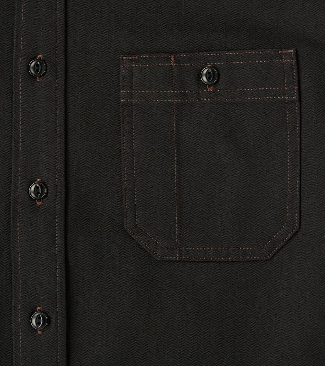 BWS-02 - Utility Shirt - 8oz Black Herringbone Twill