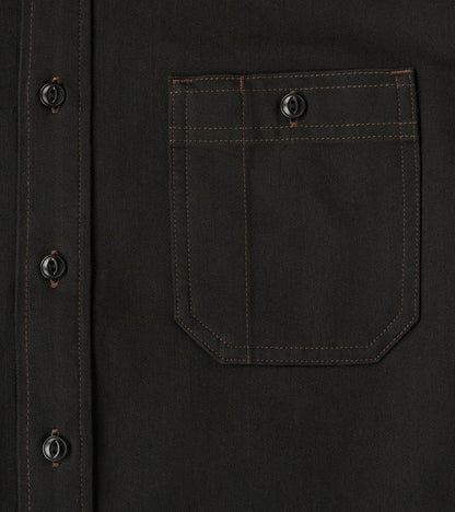 BWS-02 - Utility Shirt - 8oz Black Herringbone Twill