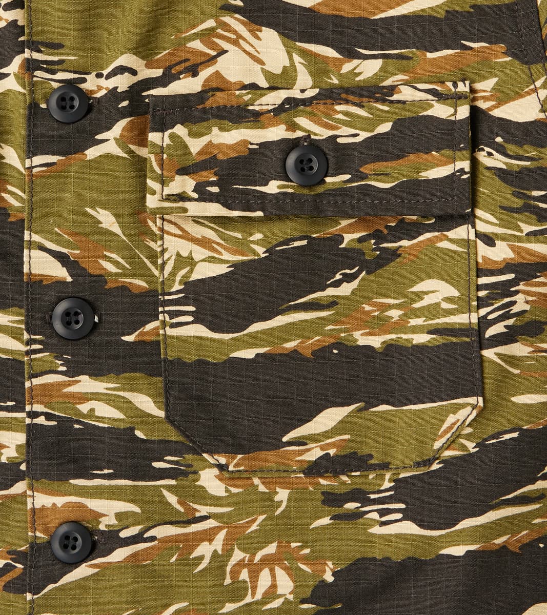 BWS-03 - Military Overshirt - 8oz Tiger Camo Ripstop