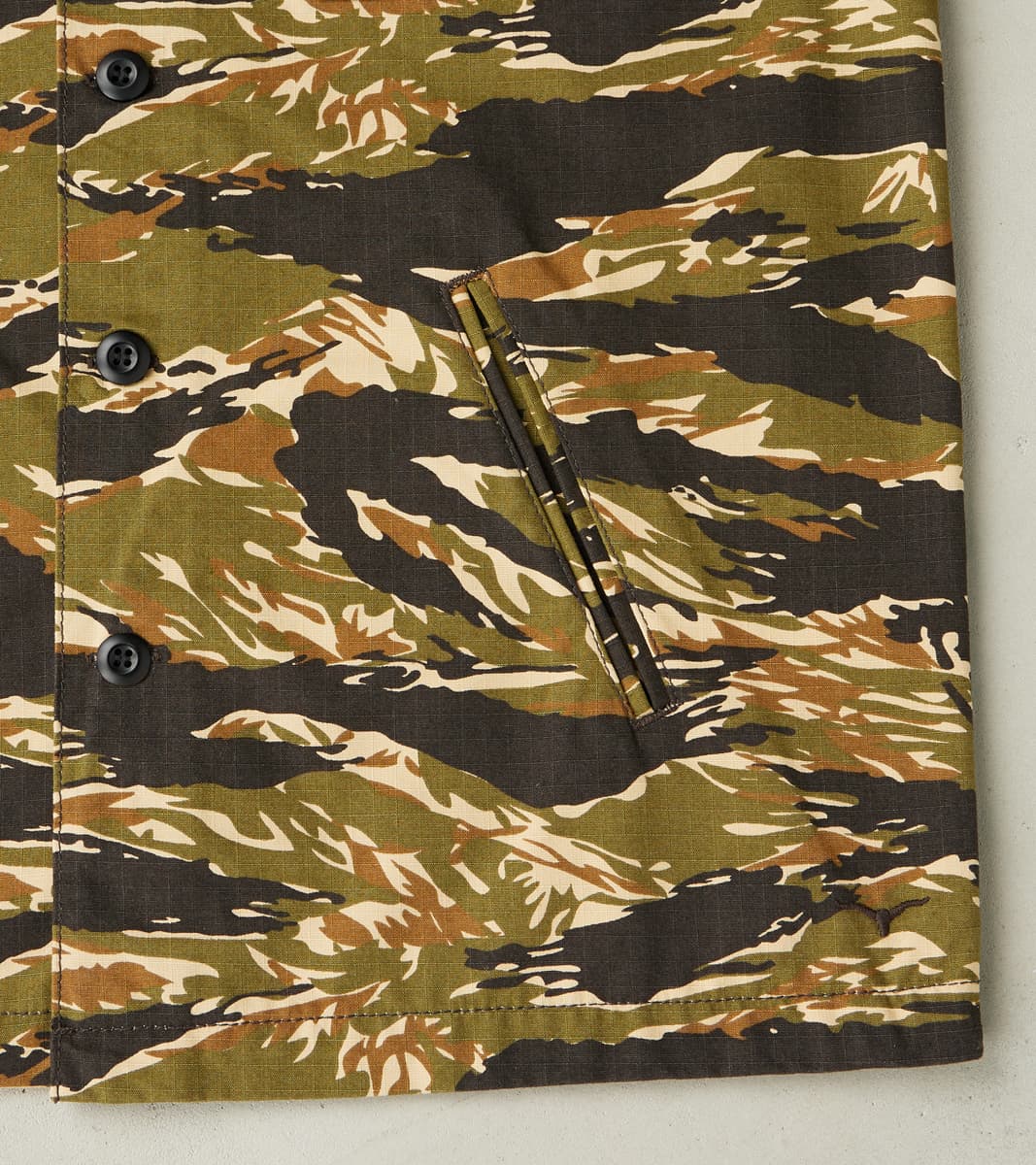 BWS-03 - Military Overshirt - 8oz Tiger Camo Ripstop