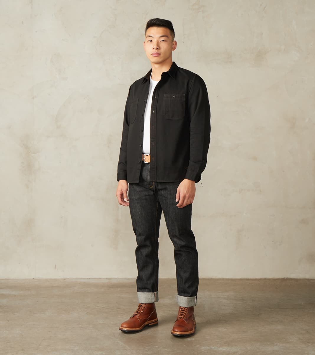 Benzak - BWS-02 - Utility Shirt - 8oz Black Herringbone Twill