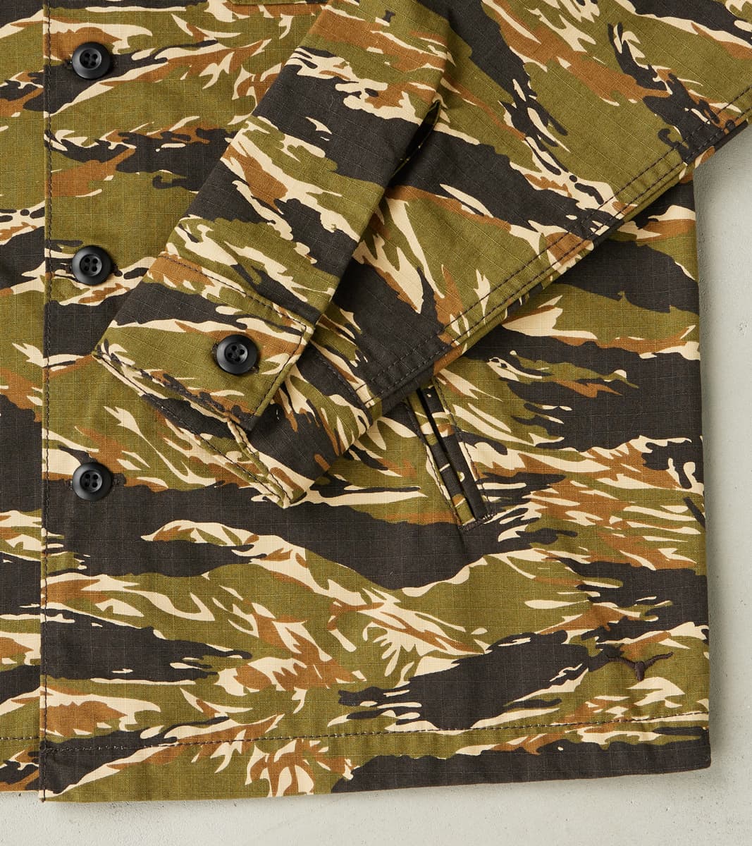 BWS-03 - Military Overshirt - 8oz Tiger Camo Ripstop