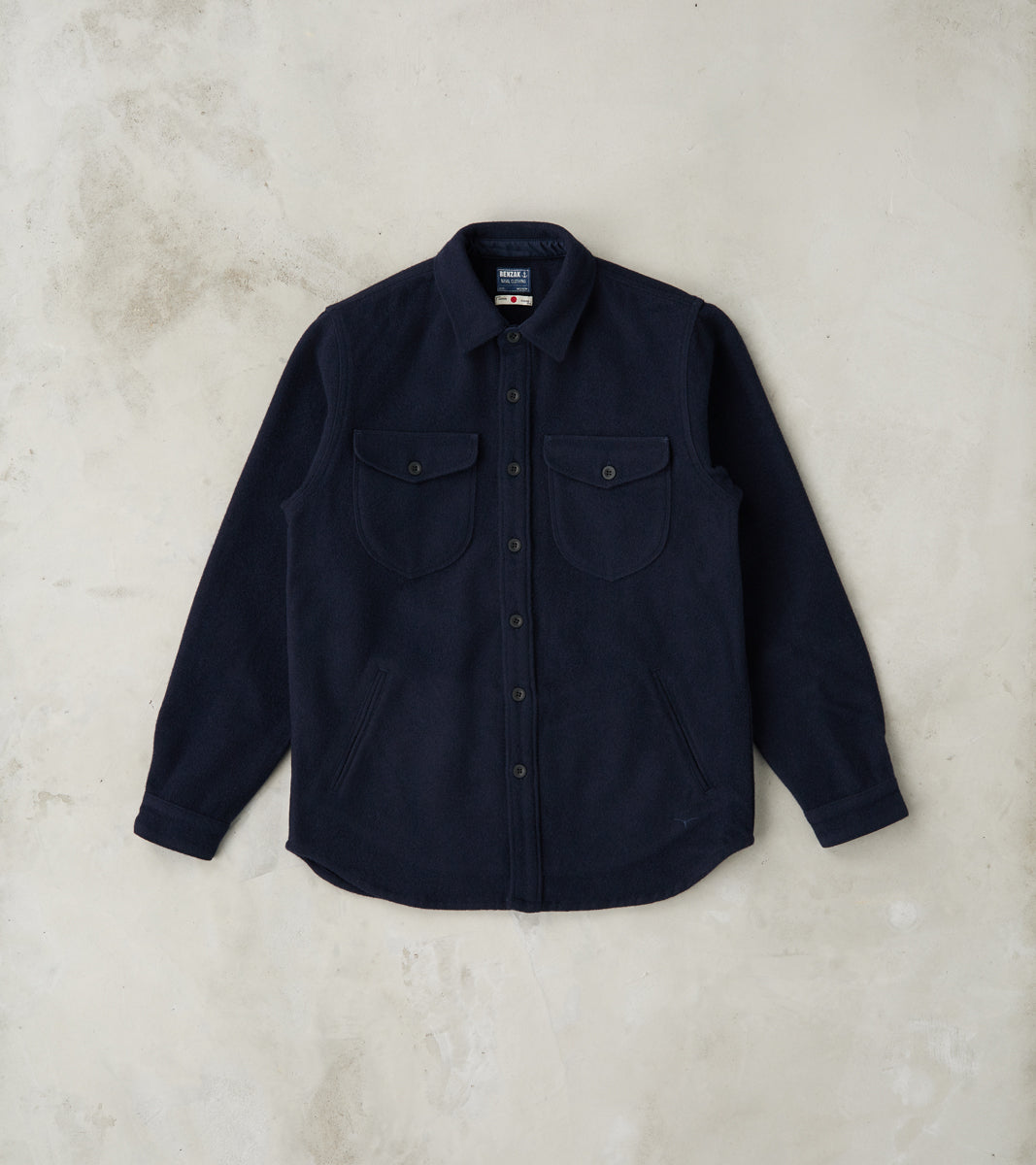 Benzak - BWS-05 - CPO Overshirt - 14oz Dark Navy Wool Mosser