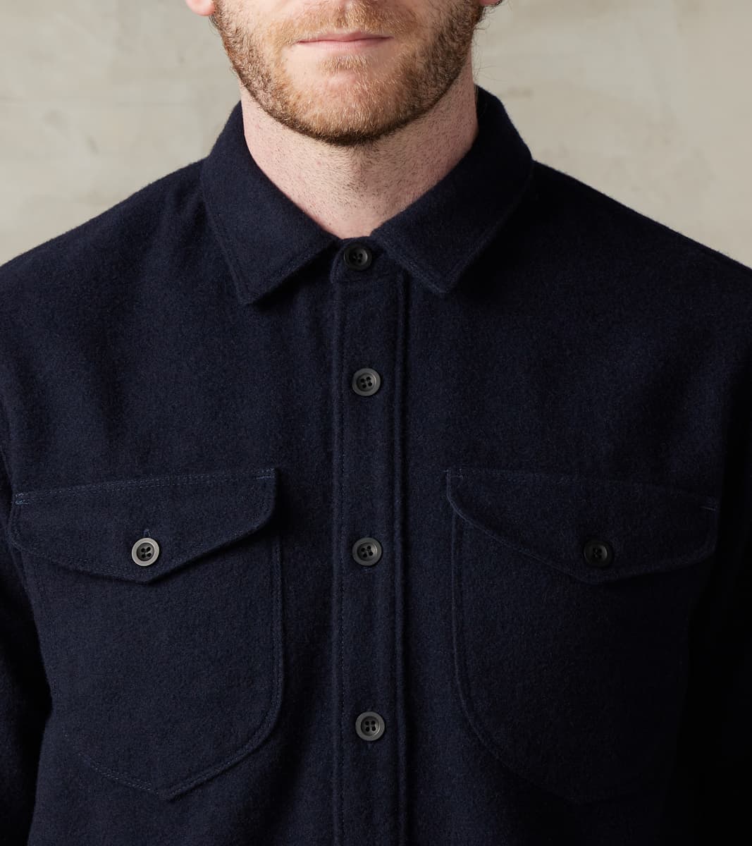 BWS-05 - CPO Overshirt - 14oz Dark Navy Wool Mosser