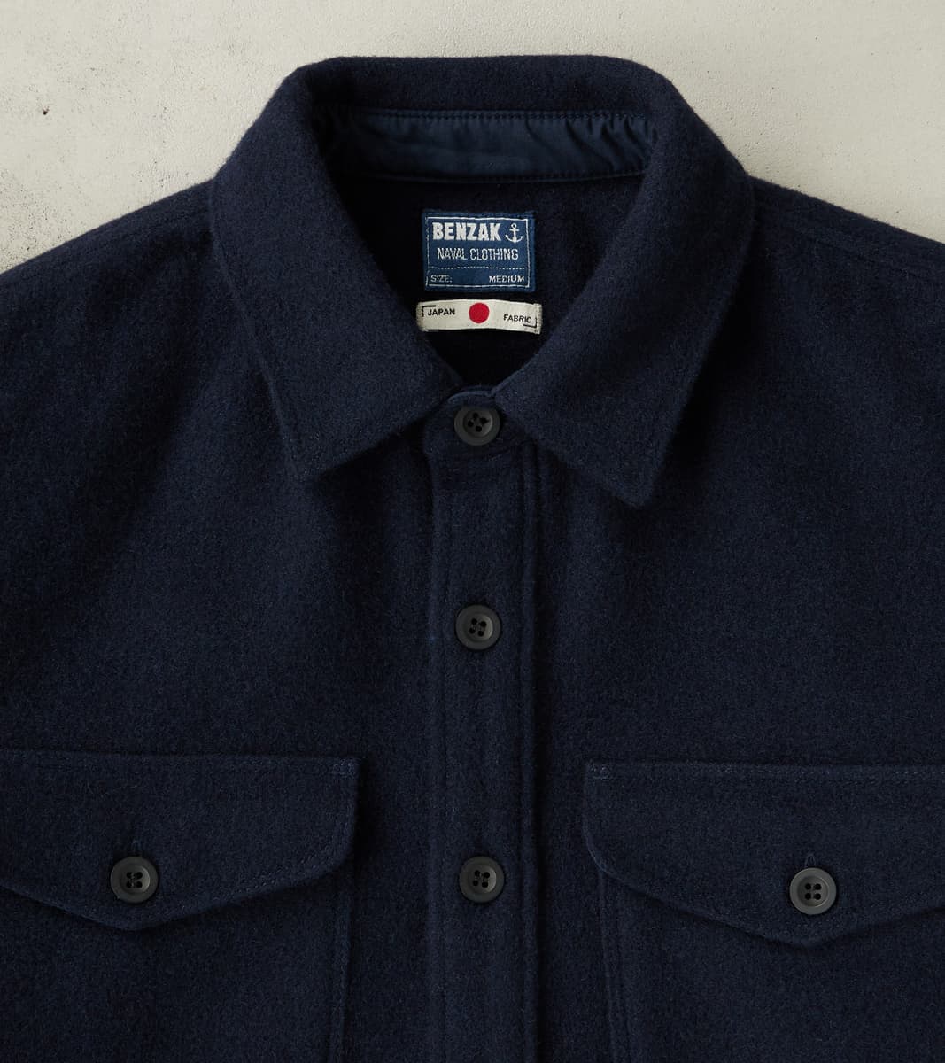 BWS-05 - CPO Overshirt - 14oz Dark Navy Wool Mosser