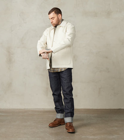 BWJ-01 - Worker Jacket - 14oz Ecru Paint Roller Selvedge Denim