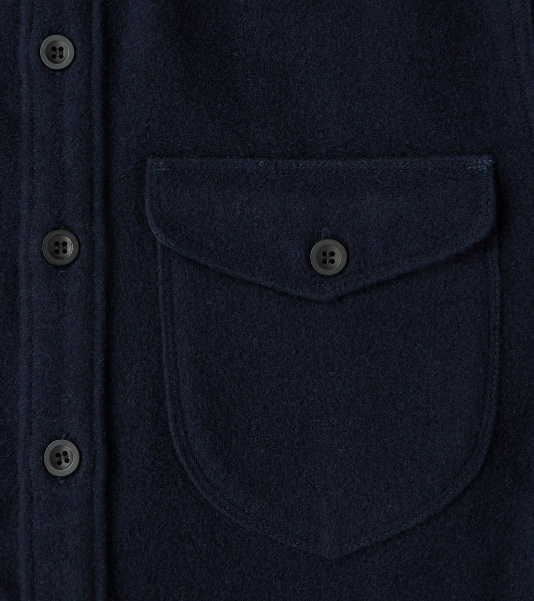 BWS-05 - CPO Overshirt - 14oz Dark Navy Wool Mosser