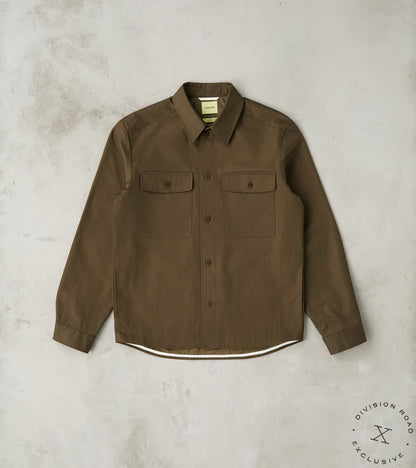 Water Repellent Organic Cotton Overshirt - Khaki