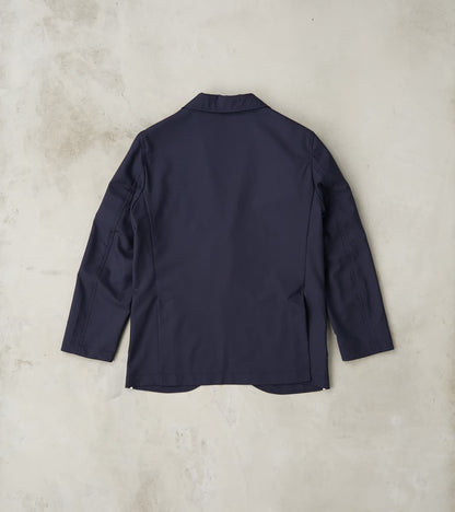 Super 130's Cold Wool Essential Jacket - Navy