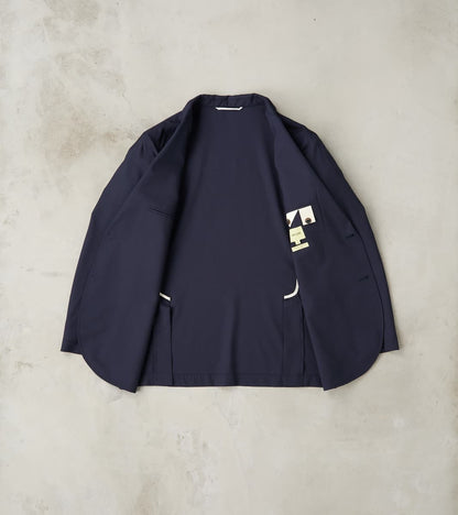 Super 130's Cold Wool Essential Jacket - Navy