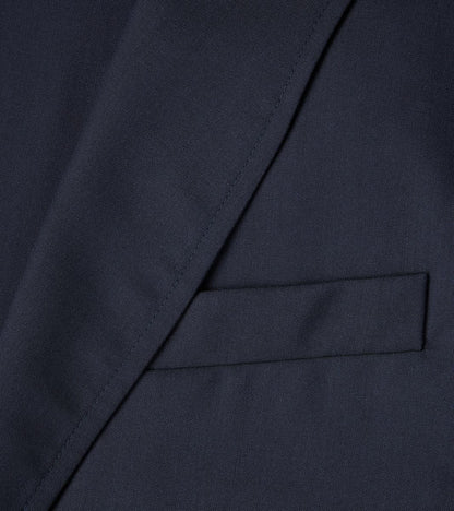 Super 130's Cold Wool Essential Jacket - Navy