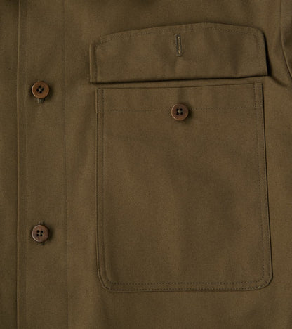 Water Repellent Organic Cotton Overshirt - Khaki