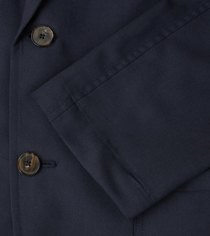 Super 130's Cold Wool Essential Jacket - Navy