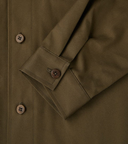 Water Repellent Organic Cotton Overshirt - Khaki