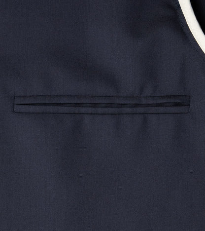 Super 130's Cold Wool Essential Jacket - Navy