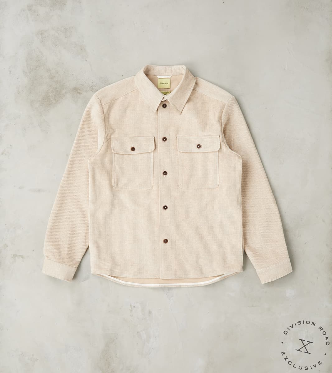 French Cotton & Linen Corduroy Overshirt - Undyed Ecru