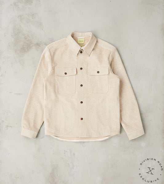 French Cotton & Linen Corduroy Overshirt - Undyed Ecru