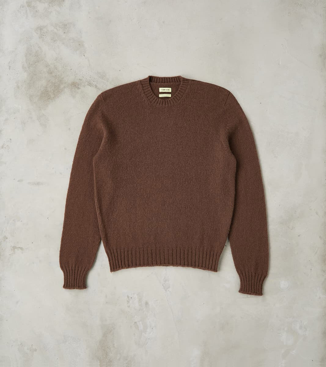 De Bonne Facture Italian Brushed Wool Shaggy Sheep Crewneck Jumper - H…