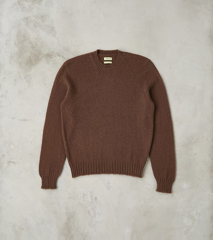 De Bonne Facture Italian Brushed Wool Shaggy Sheep Crewneck Jumper - H…