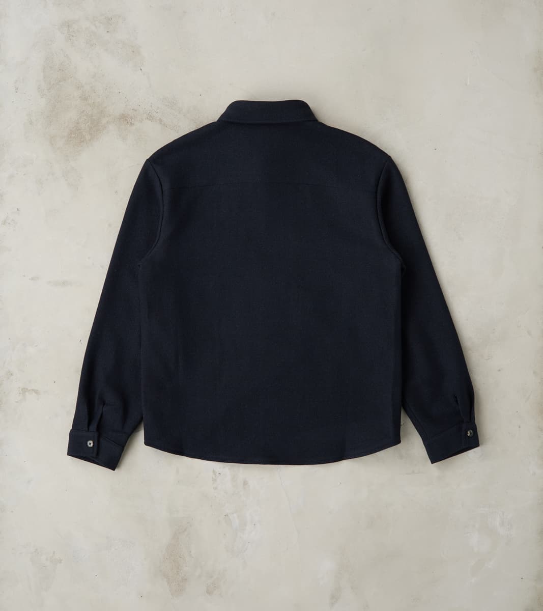 Italian Yak Wool Twill Overshirt - Navy