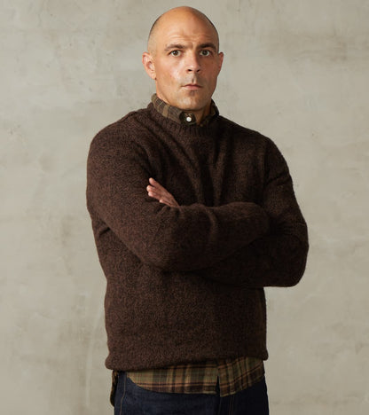 De Bonne Facture Italian Brushed Wool Shaggy Sheep Crewneck Jumper - H…