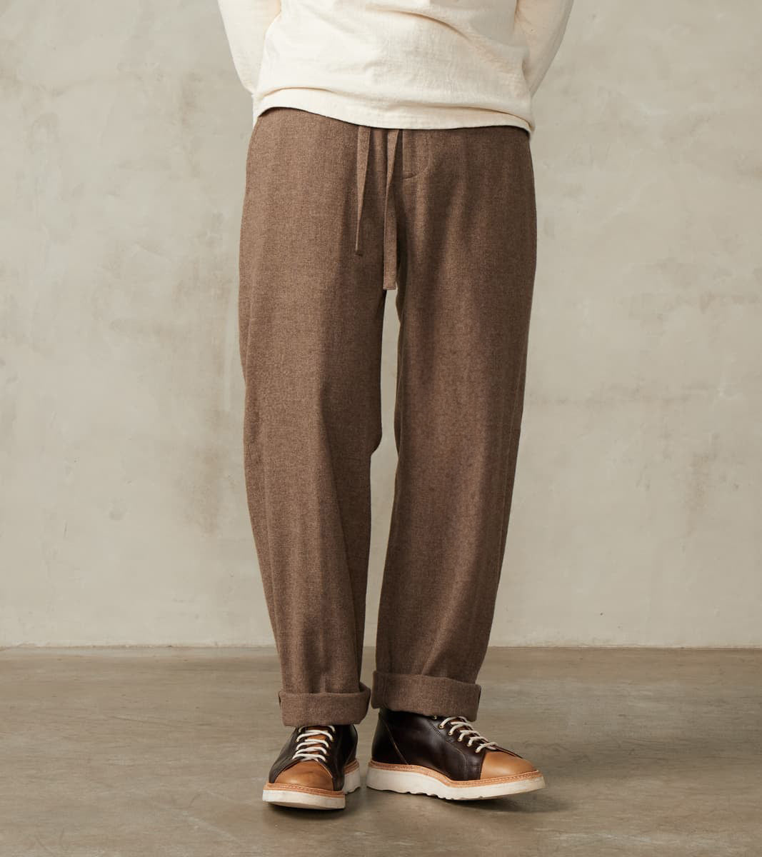 De Bonne Facture Washed Yak Wool Lounge Trouser - Undyed Taupe