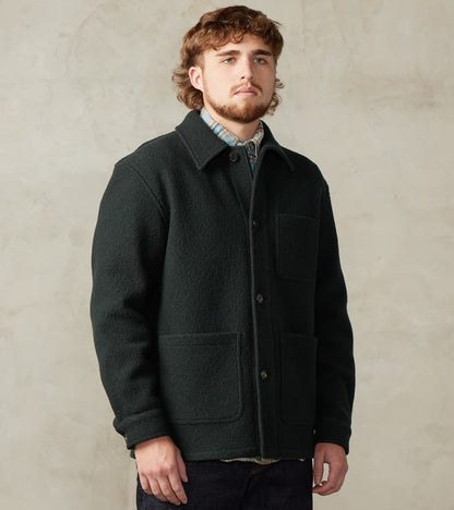 De Bonne Facture Italian Boiled Wool Work Jacket - Blue Green