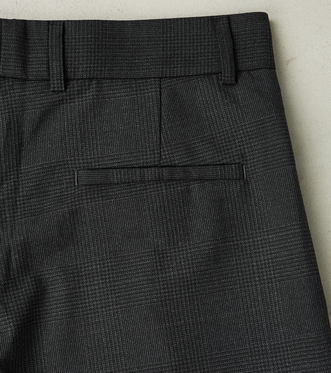Italian Cold Wool Cloth Grandad Trouser - Anthracite Prince Of Wales Check