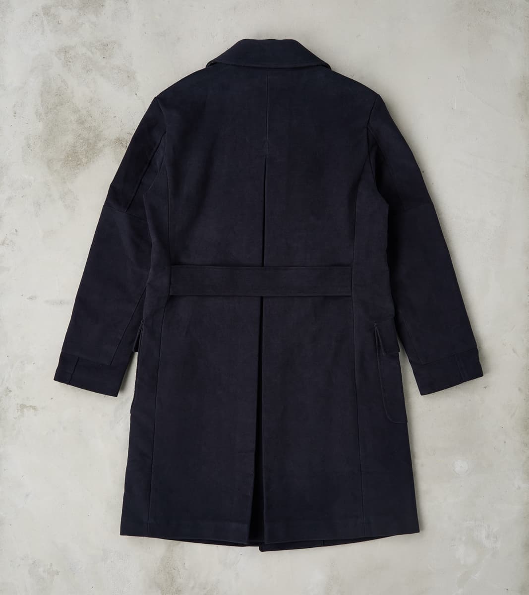 English Cotton Moleskin Marcel Lassance Redingote Coat - Navy