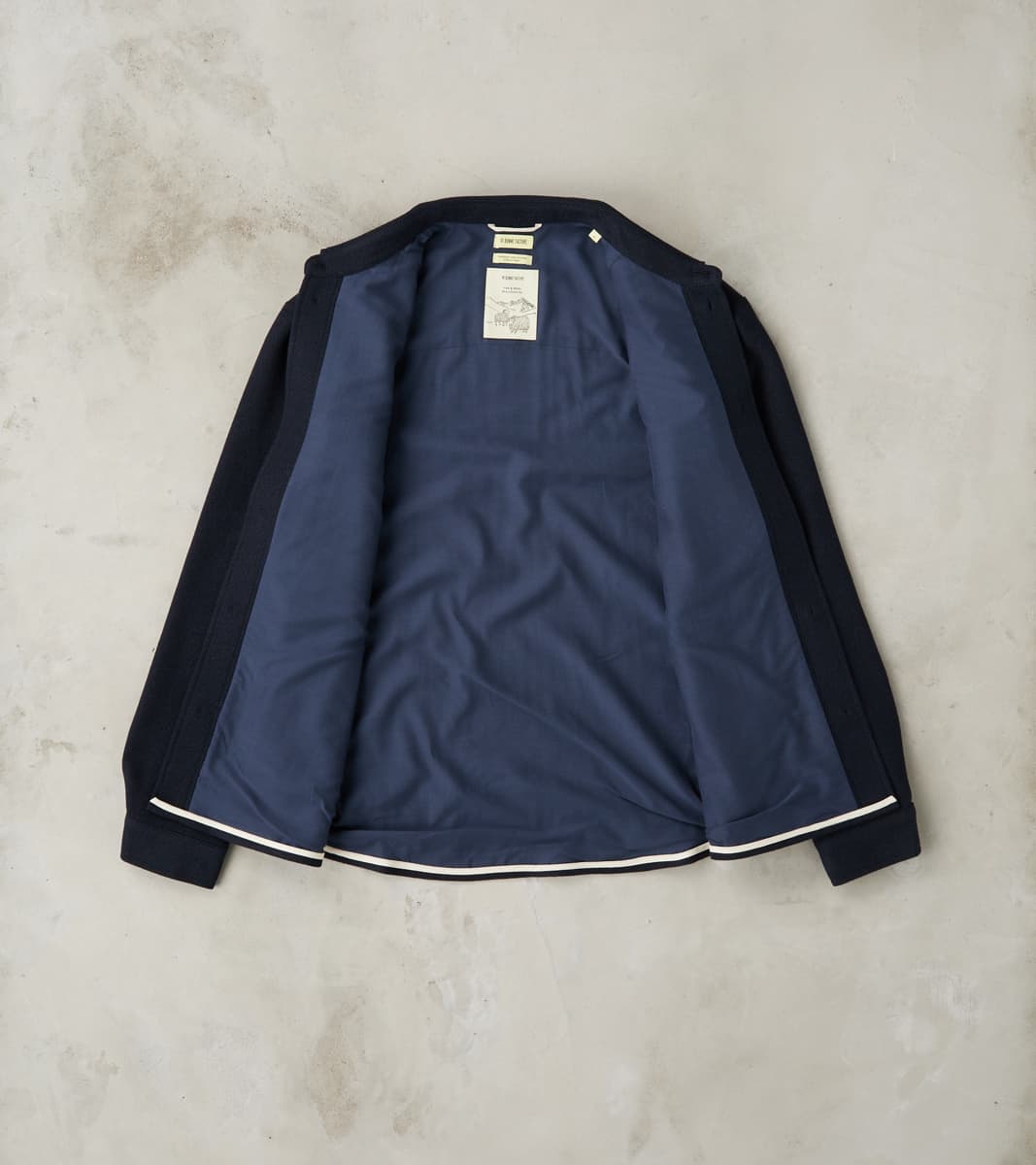 Italian Yak Wool Twill Overshirt - Navy