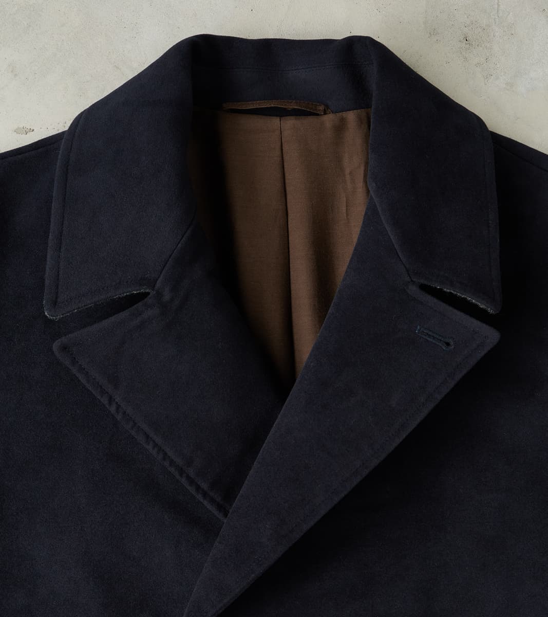 English Cotton Moleskin Marcel Lassance Redingote Coat - Navy