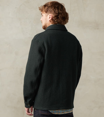 Italian Boiled Wool Work Jacket - Blue Green