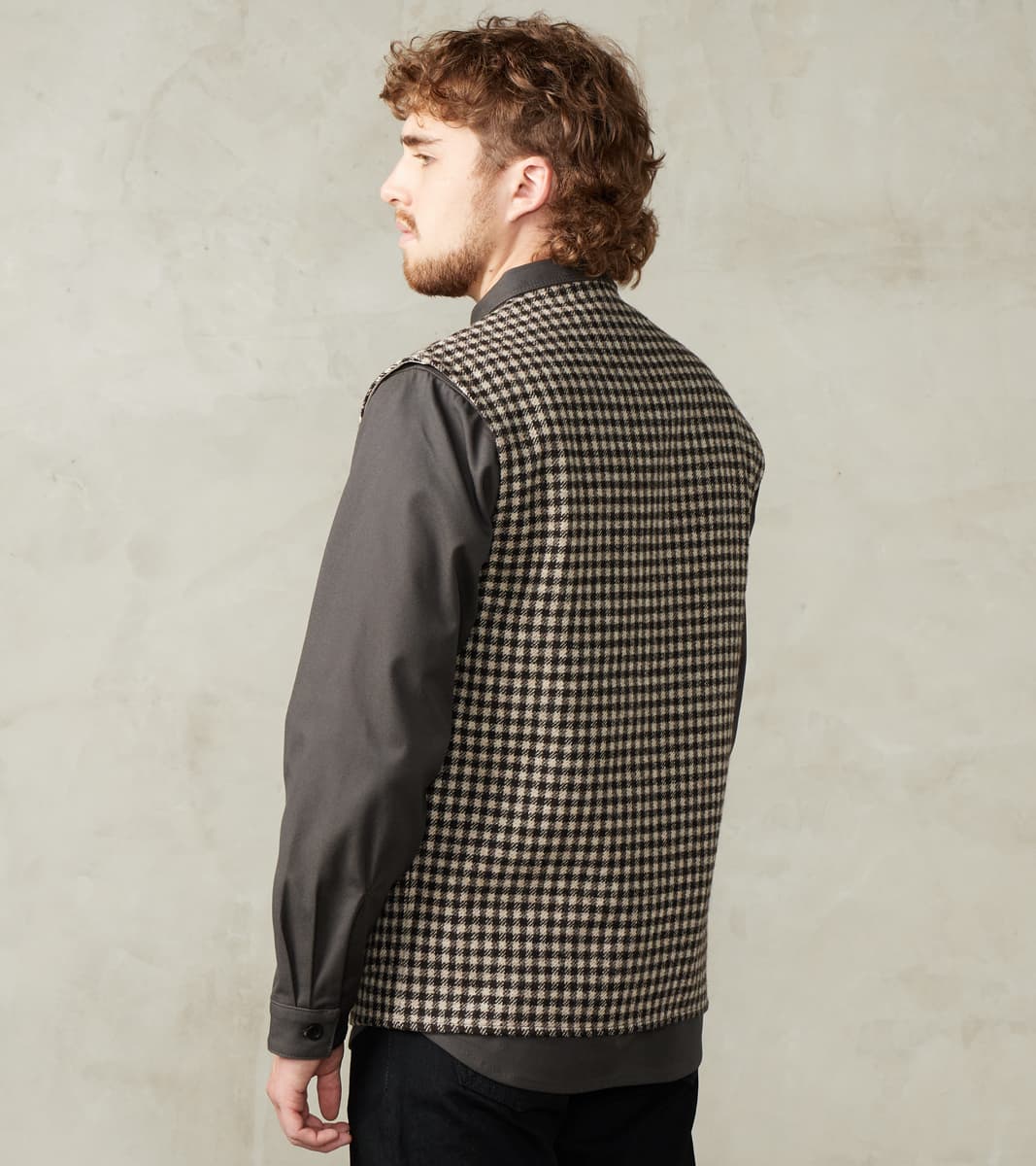 Sonsie Tweed Wool Camargue Vest - Undyed Check