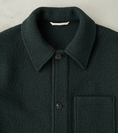 Italian Boiled Wool Work Jacket - Blue Green