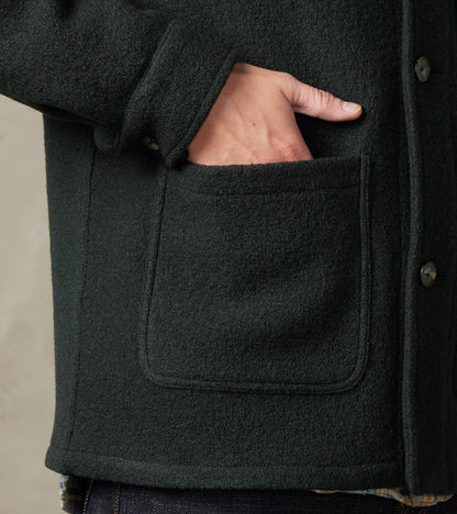 Italian Boiled Wool Work Jacket - Blue Green