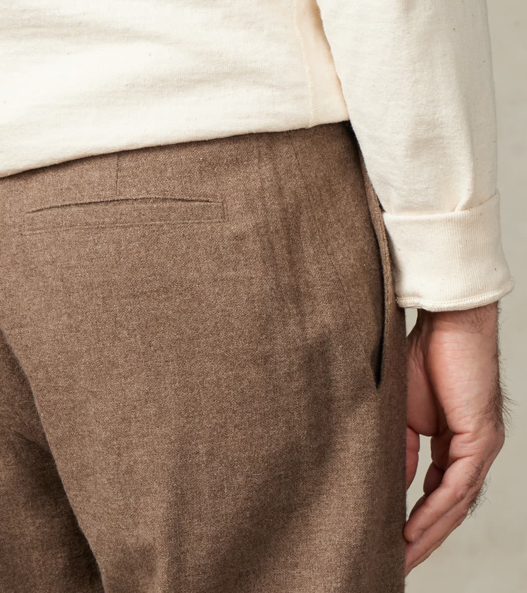 Washed Yak Wool Lounge Trouser - Undyed Taupe