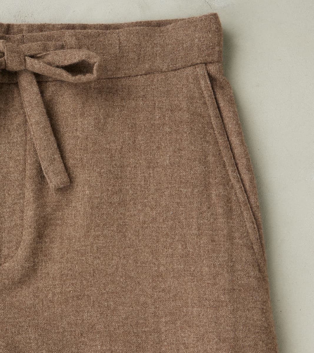 Washed Yak Wool Lounge Trouser - Undyed Taupe