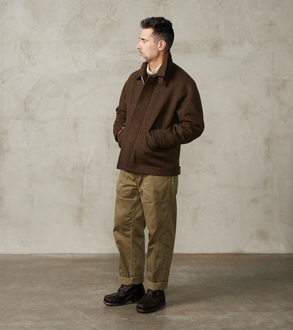 Austrian Wool Cloth Drivers Jacket - Chocolate Brown