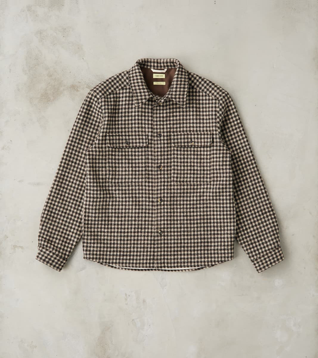 De Bonne Facture Sonsie Tweed Wool Overshirt - Undyed Check