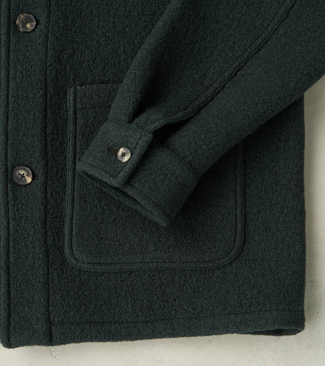 Italian Boiled Wool Work Jacket - Blue Green